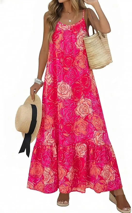 Meadow | Smocked Ruffle Boho Maxi Dress oaklynwear