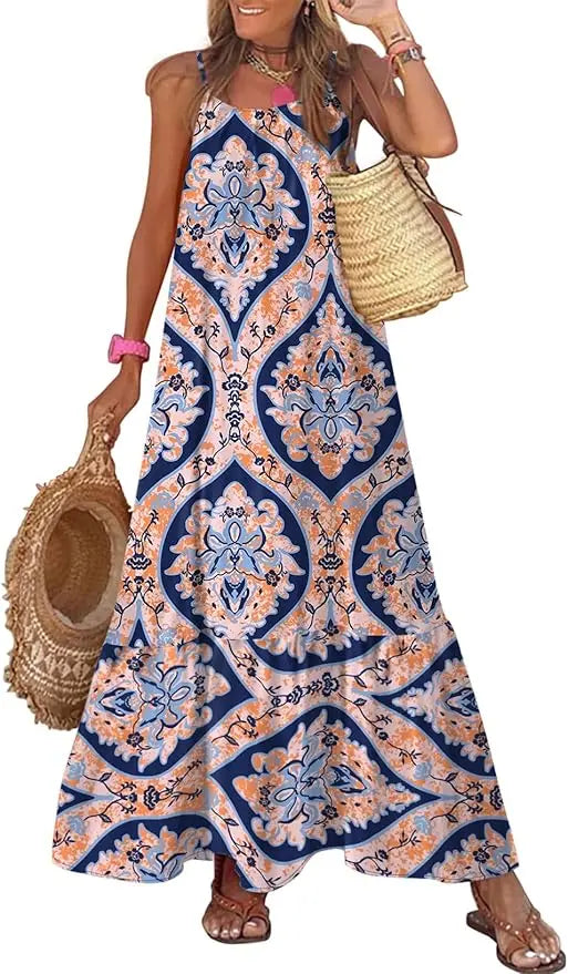 Meadow | Smocked Ruffle Boho Maxi Dress oaklynwear