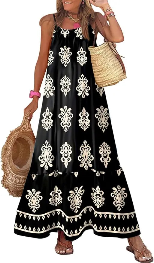 Meadow | Smocked Ruffle Boho Maxi Dress oaklynwear