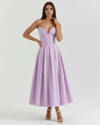 Venetia | Boned Corset Full Skirt Midi Dress oaklynwear