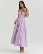 Venetia | Boned Corset Full Skirt Midi Dress oaklynwear