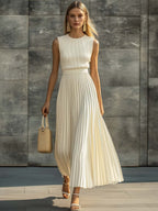 Pearl | Knit Chiffon Maxi Dress oaklynwear