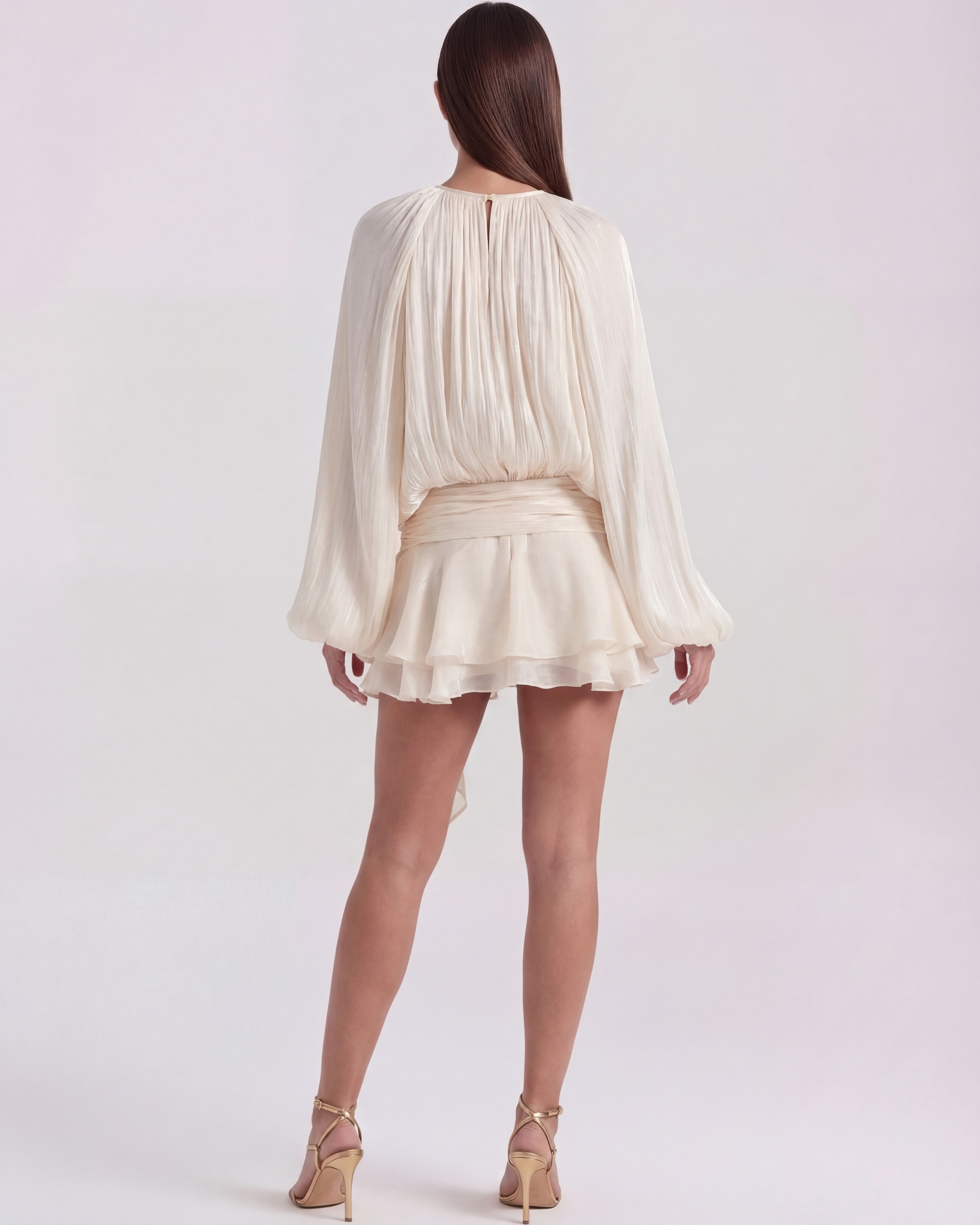 Isolde | Pleated Glitter Twist-Front Mini Dress oaklynwear