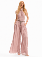 Rosa | Pleated Halter Neck Jumpsuit oaklynwear