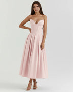 Venetia | Boned Corset Full Skirt Midi Dress oaklynwear