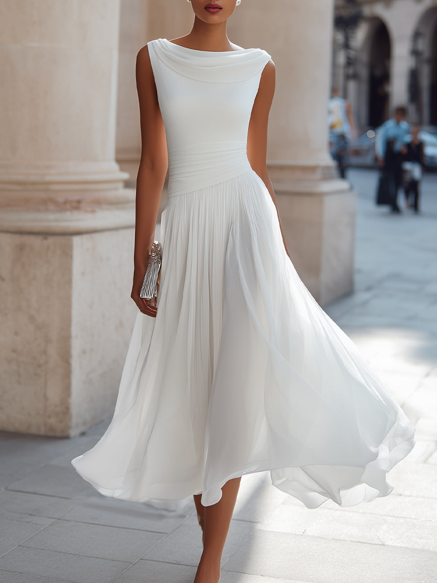 Isabelle | Women's Pleated Midi Dress oaklynwear