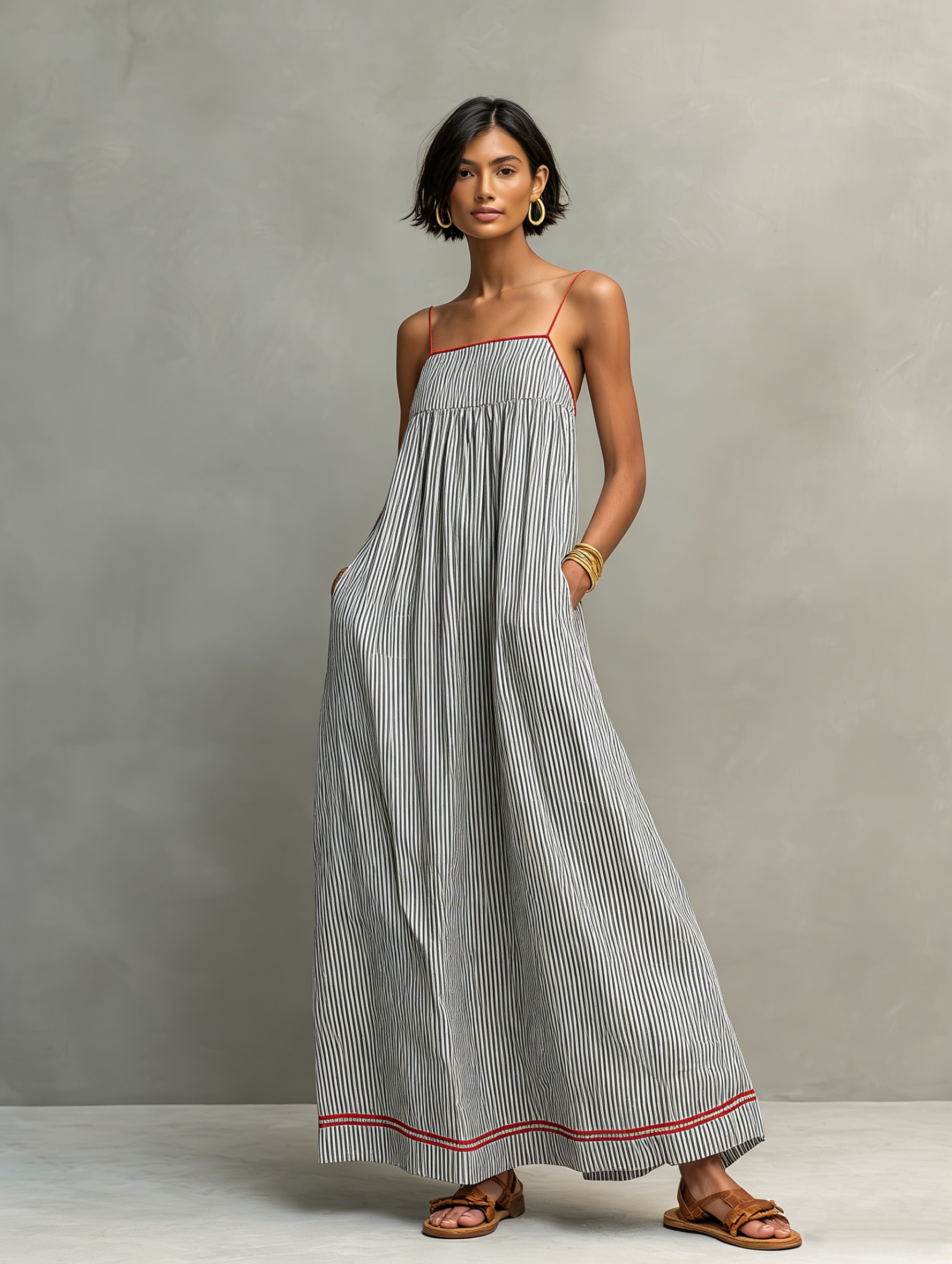 Marina | Women's Striped Maxi Dress oaklynwear