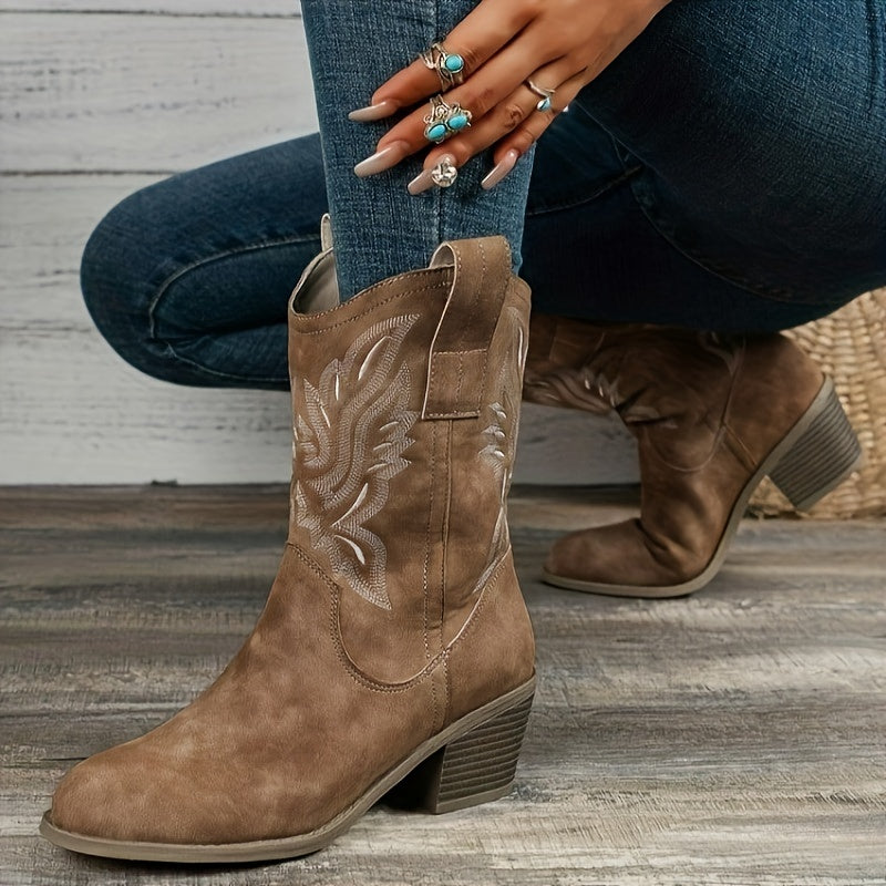 Galateia | Women's Wide Calf Western Cowboy Boots oaklynwear