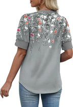 Bree™ | Women's Button-Accent V-Neck Blouse – Flowy Loose Fit Casual Top for Work & Everyday Wear oaklynwear