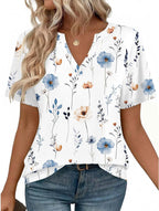 Vera™ | Women's Ruffle Sleeve V-Neck Blouse – Dressy Casual Top for Work & Everyday Wear oaklynwear