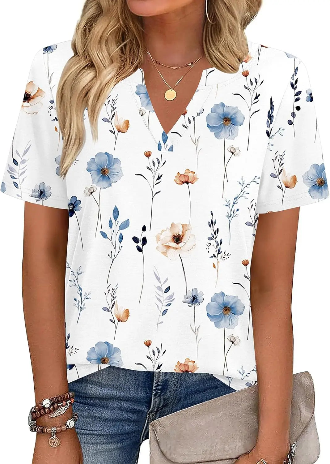 Vera™ | Women's Ruffle Sleeve V-Neck Blouse – Dressy Casual Top for Work & Everyday Wear oaklynwear