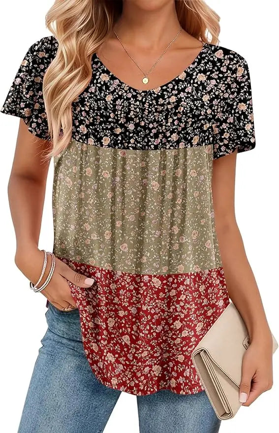 Vera™ | Women's Ruffle Sleeve V-Neck Blouse – Dressy Casual Top for Work & Everyday Wear oaklynwear