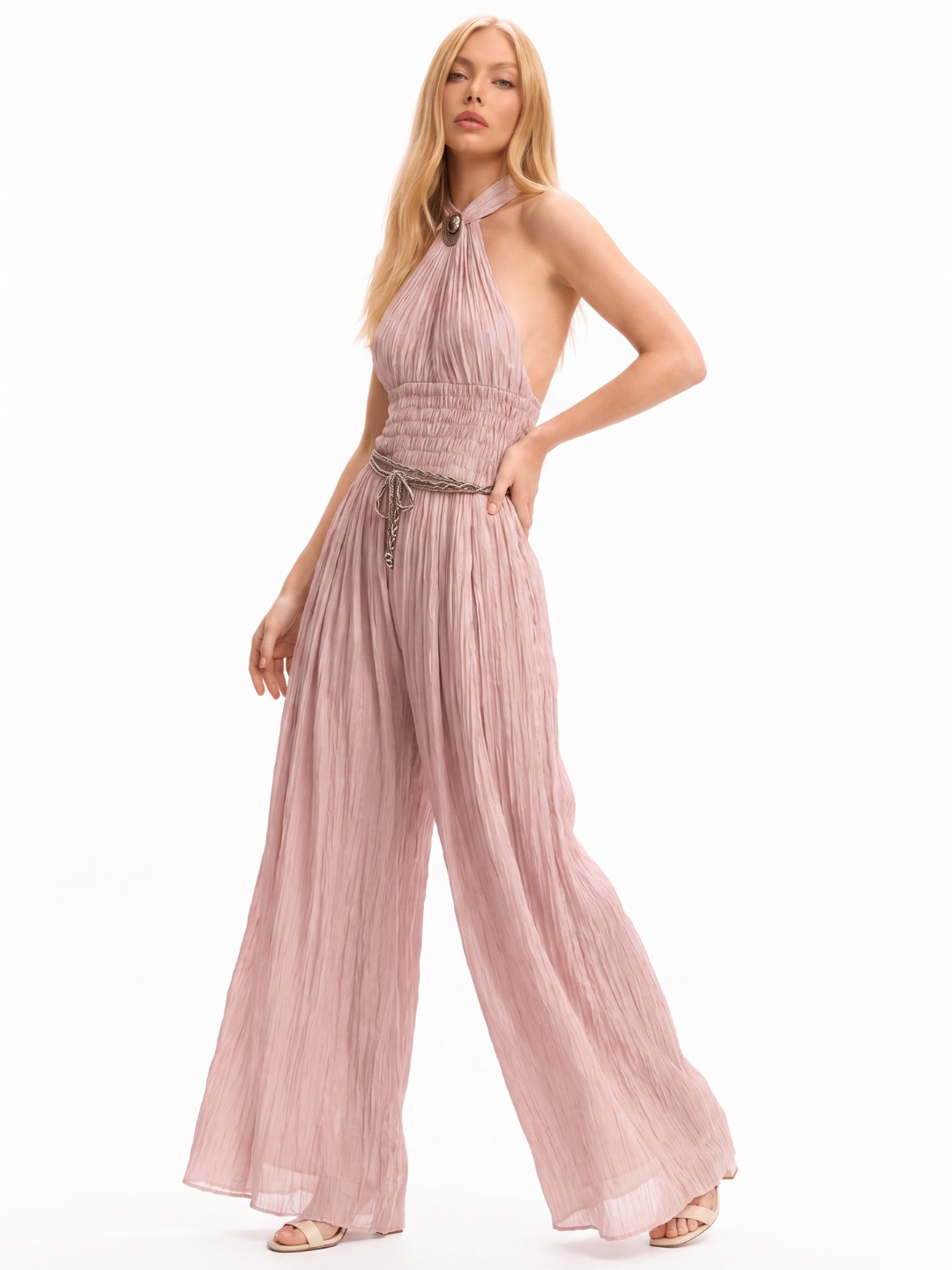 Rosa | Pleated Halter Neck Jumpsuit oaklynwear