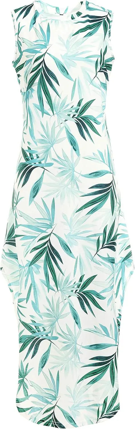 Mavi™ | Women's Sleeveless Maxi Dress – Loose Fit Side Slit Beach Vacation Sundress oaklynwear