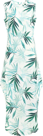 Mavi™ | Women's Sleeveless Maxi Dress – Loose Fit Side Slit Beach Vacation Sundress oaklynwear