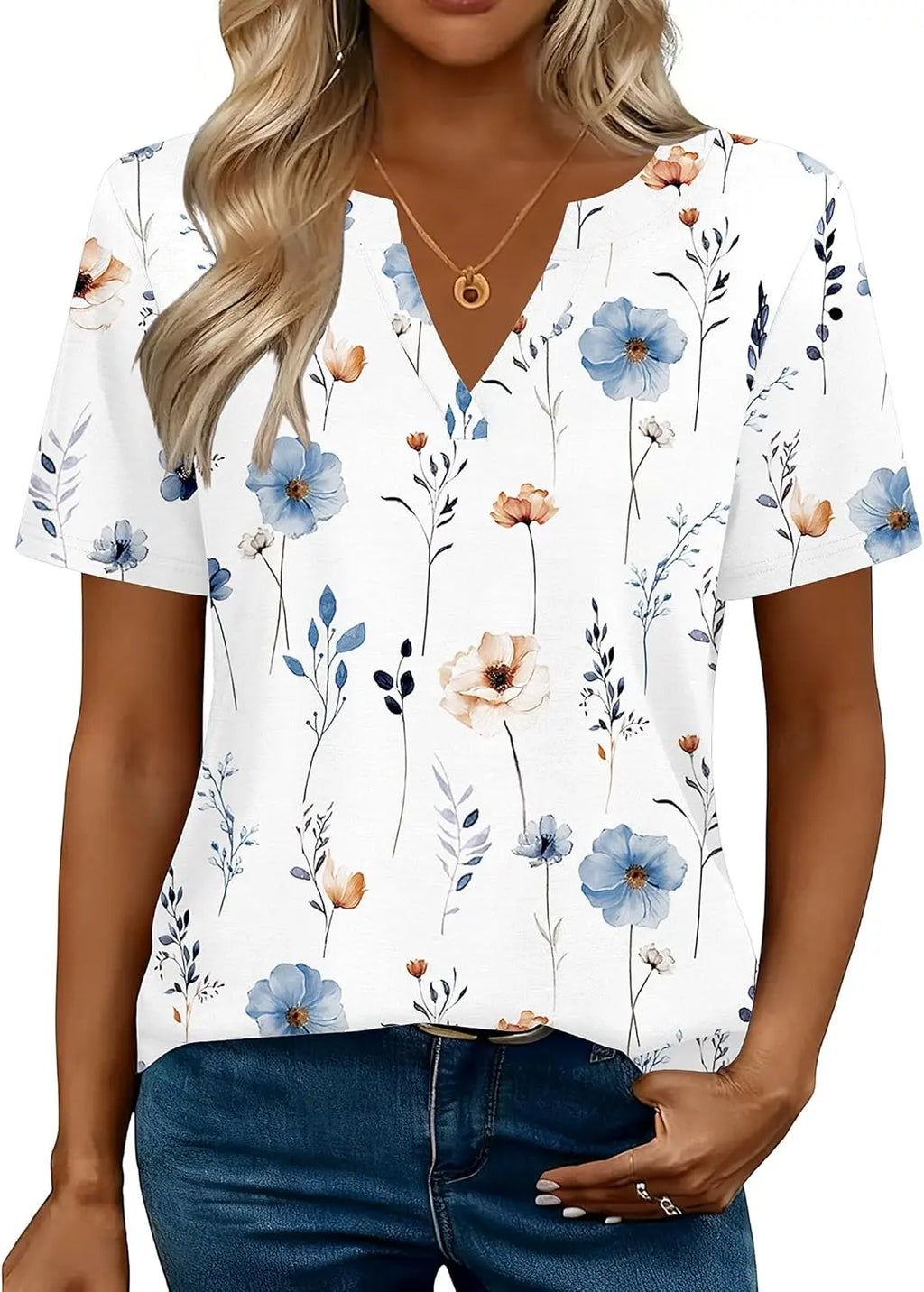 Vera™ | Women's Ruffle Sleeve V-Neck Blouse – Dressy Casual Top for Work & Everyday Wear oaklynwear