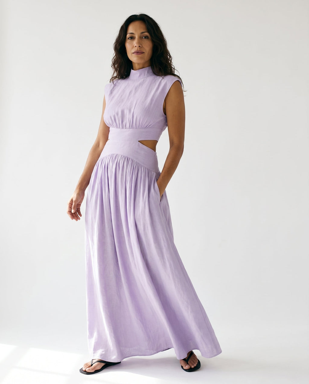 Ella | Cutout Waist High Neck Maxi Dress oaklynwear