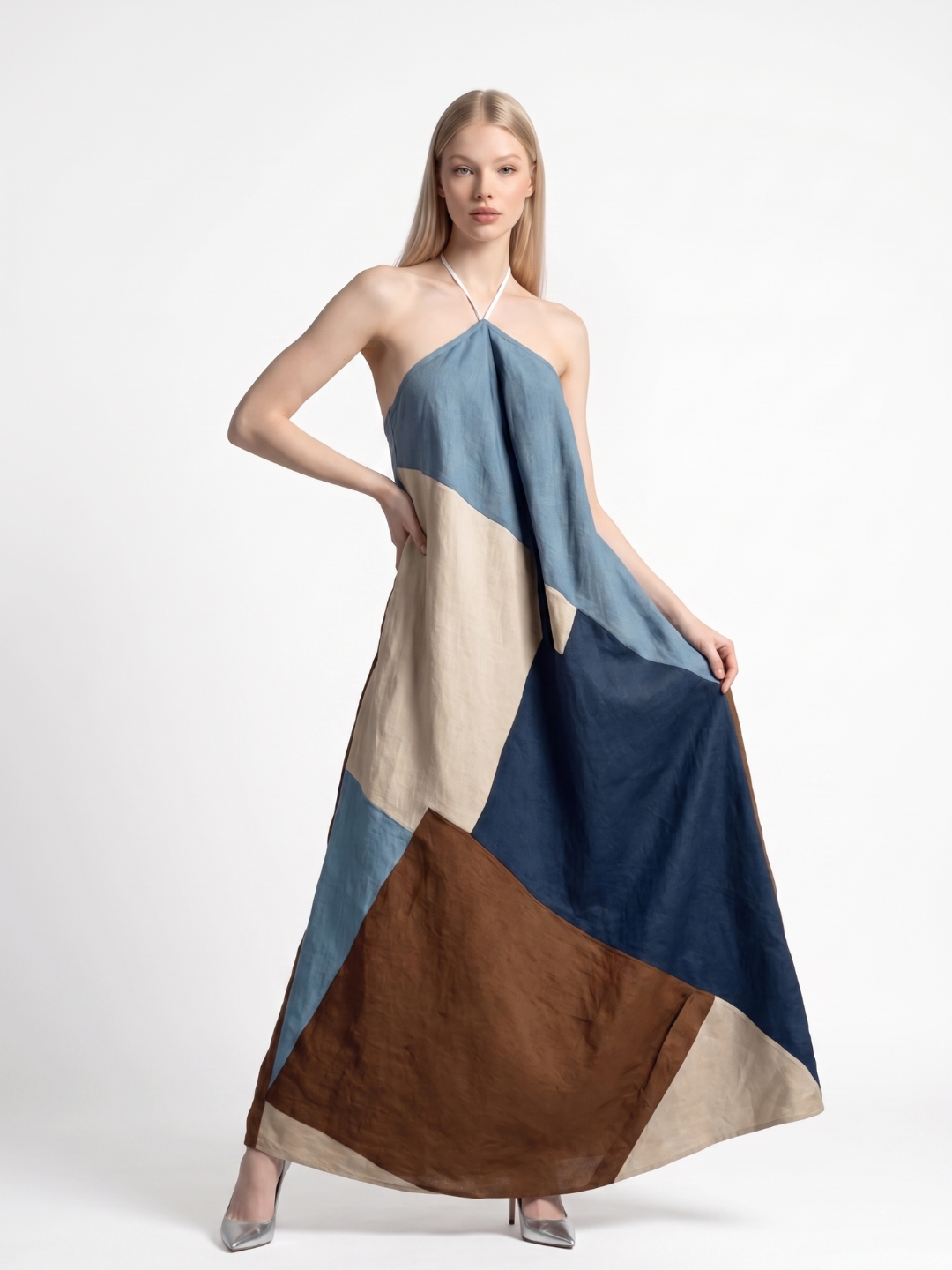 Savannah | Bohemian Patchwork Halter Maxi Dress oaklynwear