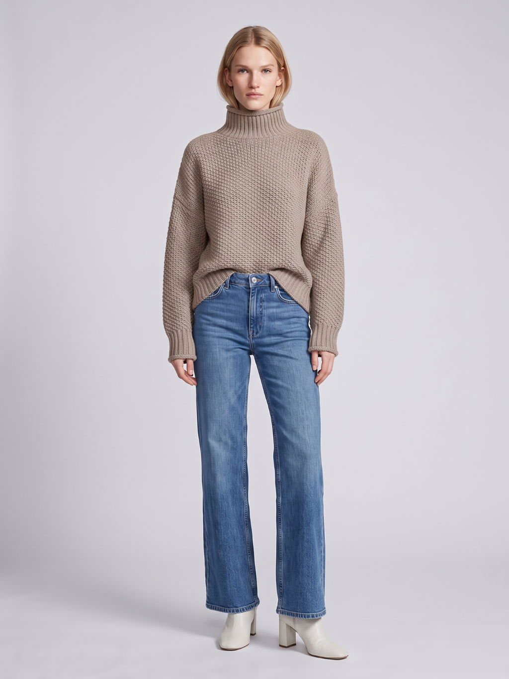 Aubrey | Turtleneck Loose Knit Pullover Sweater, Cozy Boho Winter Knit oaklynwear