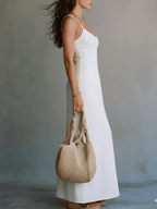 Bianca | Strappy Slit White Maxi Dress oaklynwear