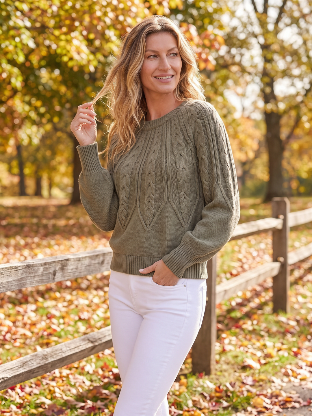 Riley | V-Neck Cable Knit Sweater with Balloon Sleeves, Oversized Winter Pullover oaklynwear