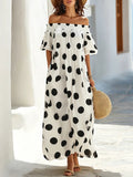 Dotty | Polka Dot Off-Shoulder Maxi Dress oaklynwear