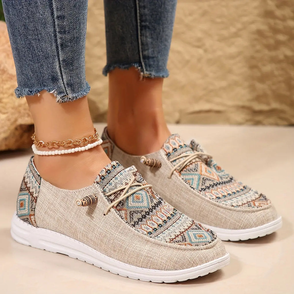 Tribe™ | Women's Tribal Print Sneakers – Cushioned Comfort & Bold Everyday Style oaklynwear