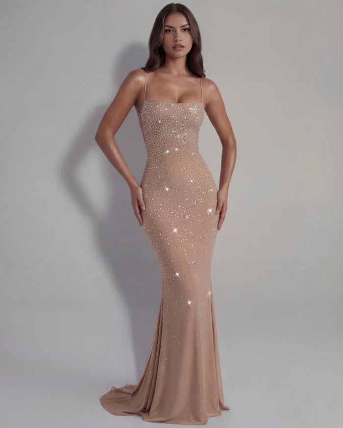 Seraphina | Rhinestone Fit-and-Flare Maxi Dress oaklynwear