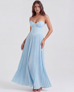 Siena | Pleated Corset Shell Bodice Maxi Dress oaklynwear