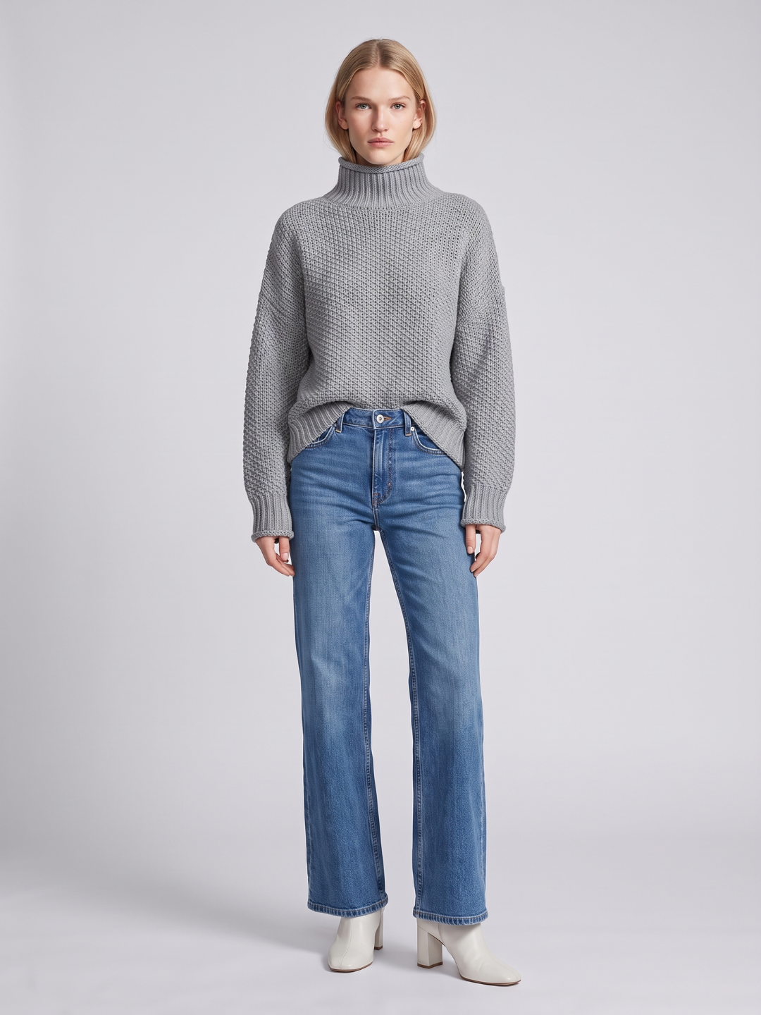 Aubrey | Turtleneck Loose Knit Pullover Sweater, Cozy Boho Winter Knit oaklynwear