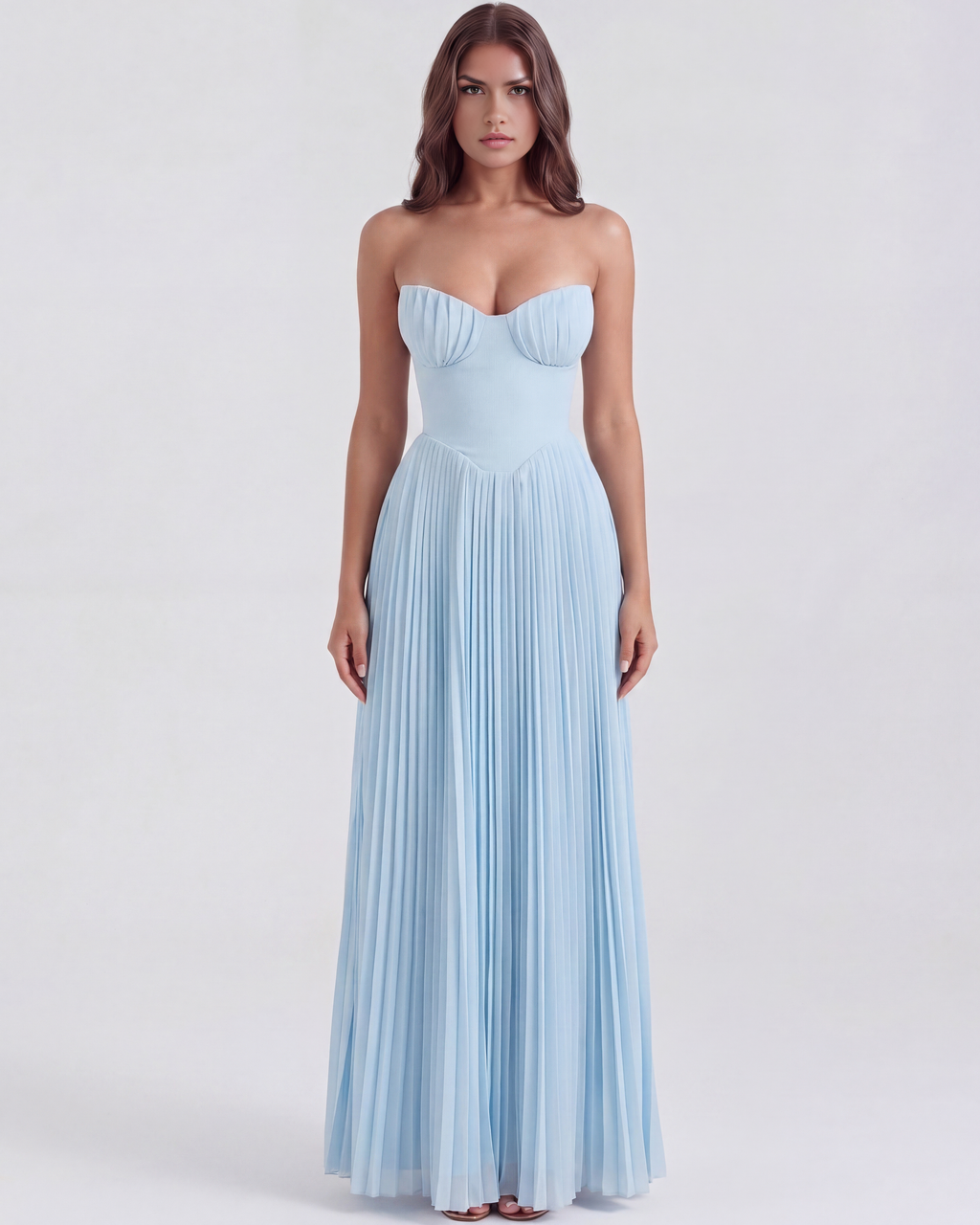 Siena | Pleated Corset Shell Bodice Maxi Dress oaklynwear