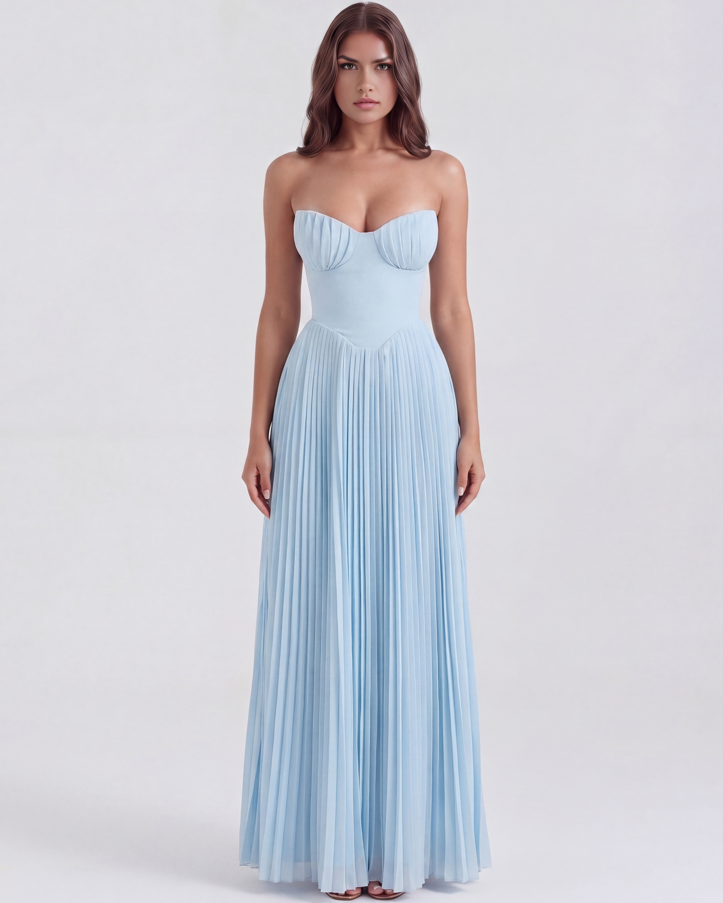 Siena | Pleated Corset Shell Bodice Maxi Dress oaklynwear