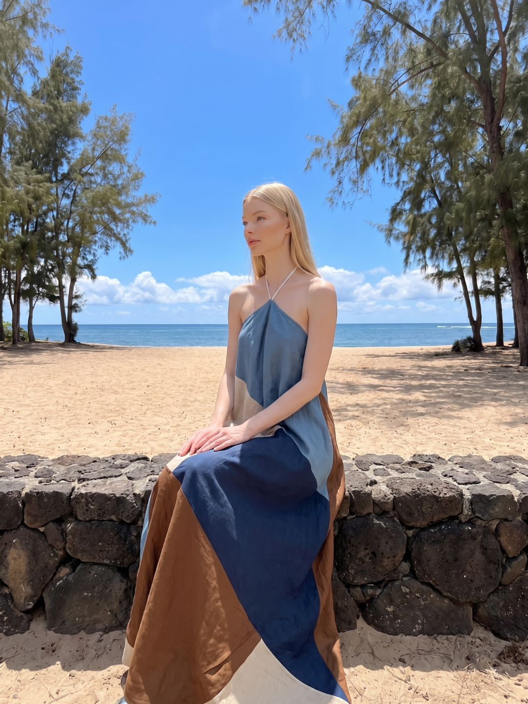 Savannah | Bohemian Patchwork Halter Maxi Dress oaklynwear