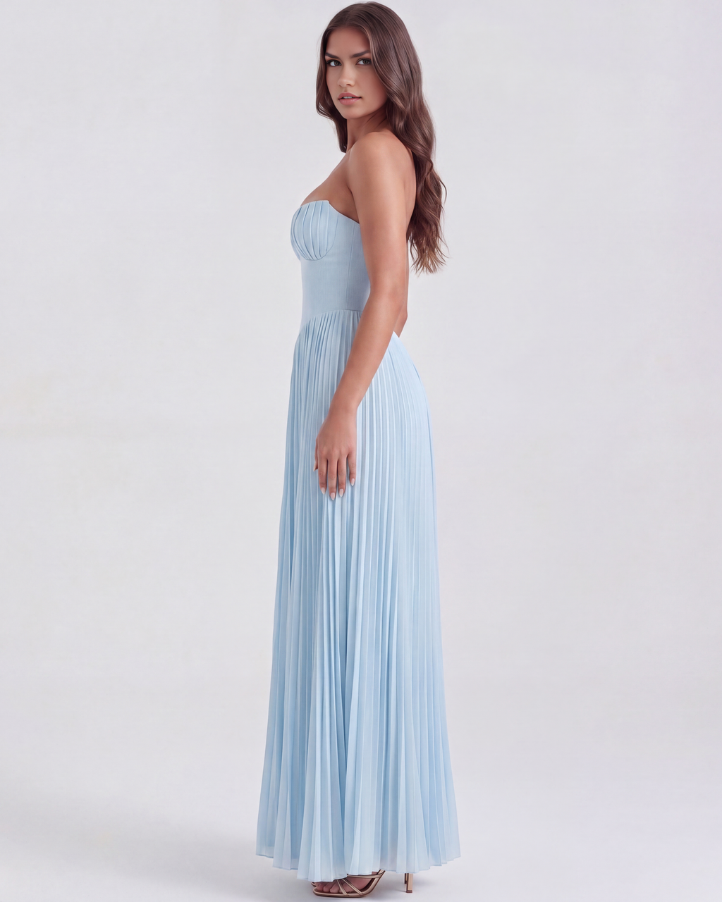 Siena | Pleated Corset Shell Bodice Maxi Dress oaklynwear