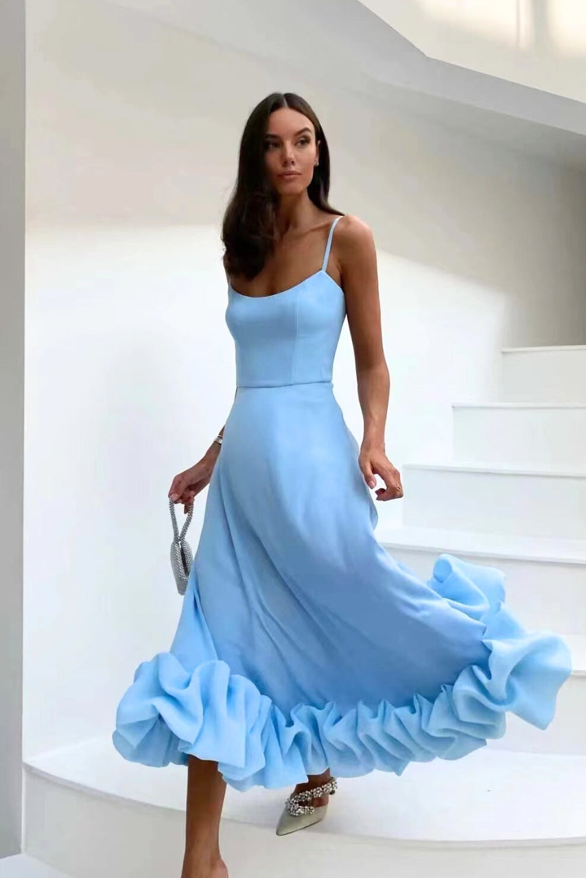 Clarke | Spaghetti Strap Ruffle Hem Maxi Dress oaklynwear