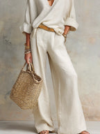 Isla™ | Women's Loose Linen Set – Two-Piece Resort Wear Outfit for Summer oaklynwear