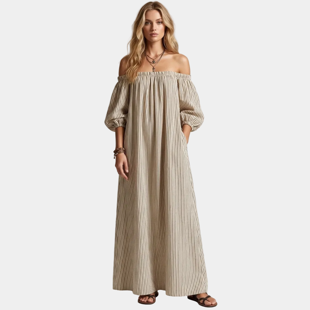 Aura Collection | Maxi Dress for Women with Off-Shoulder Design | Elegant Summer Style for Comfort and Movement oaklynwear