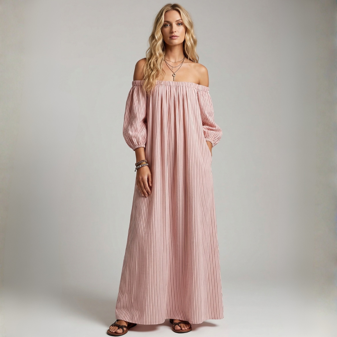 Aura Collection | Maxi Dress for Women with Off-Shoulder Design | Elegant Summer Style for Comfort and Movement oaklynwear