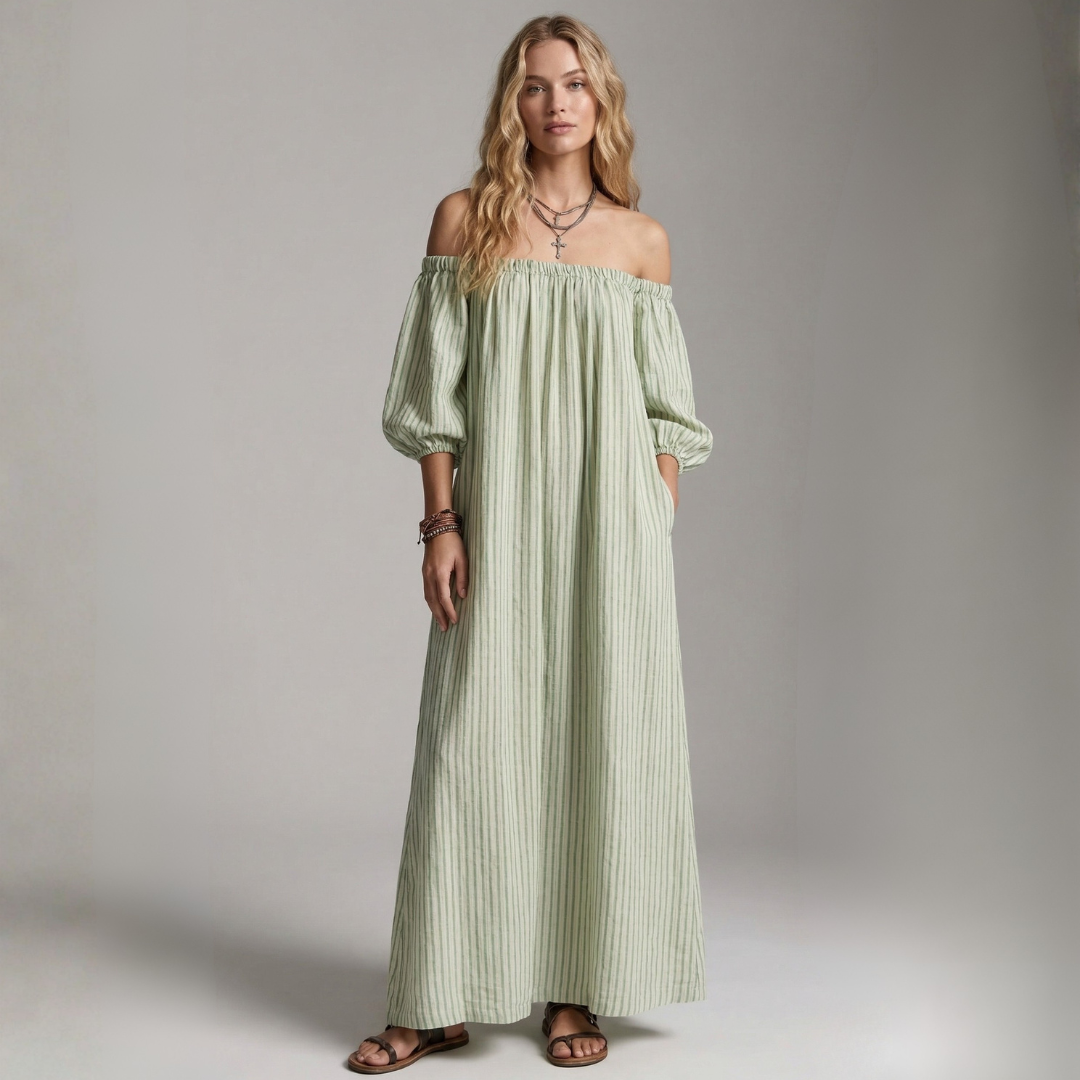 Aura Collection | Maxi Dress for Women with Off-Shoulder Design | Elegant Summer Style for Comfort and Movement oaklynwear