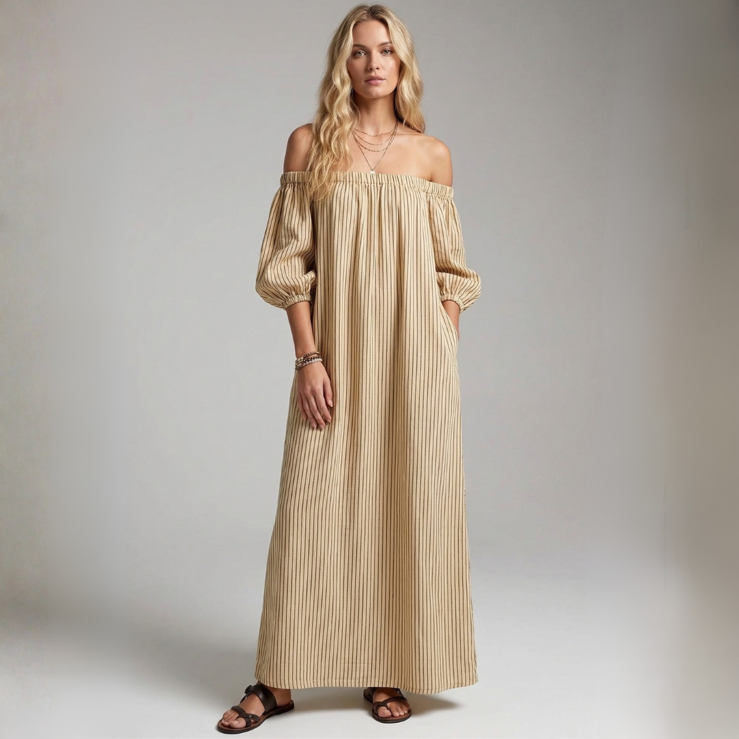 Aura Collection | Maxi Dress for Women with Off-Shoulder Design | Elegant Summer Style for Comfort and Movement oaklynwear