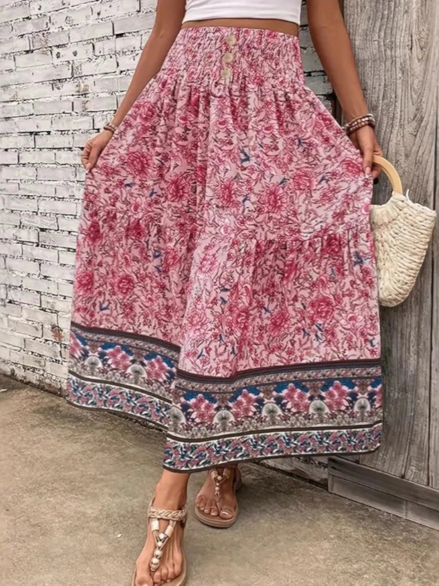 Sage | Boho Flowing Maxi Skirt oaklynwear