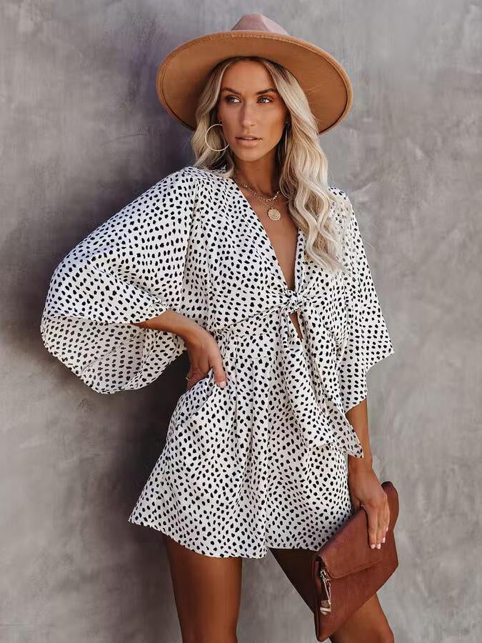 Indie | Boho Print V-Neck Mini Dress oaklynwear