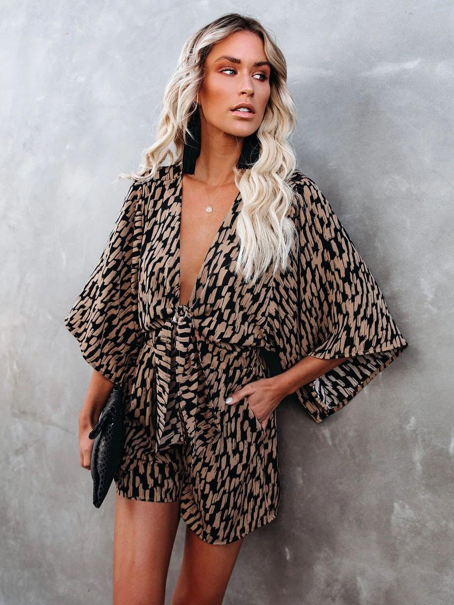 Indie | Boho Print V-Neck Mini Dress oaklynwear