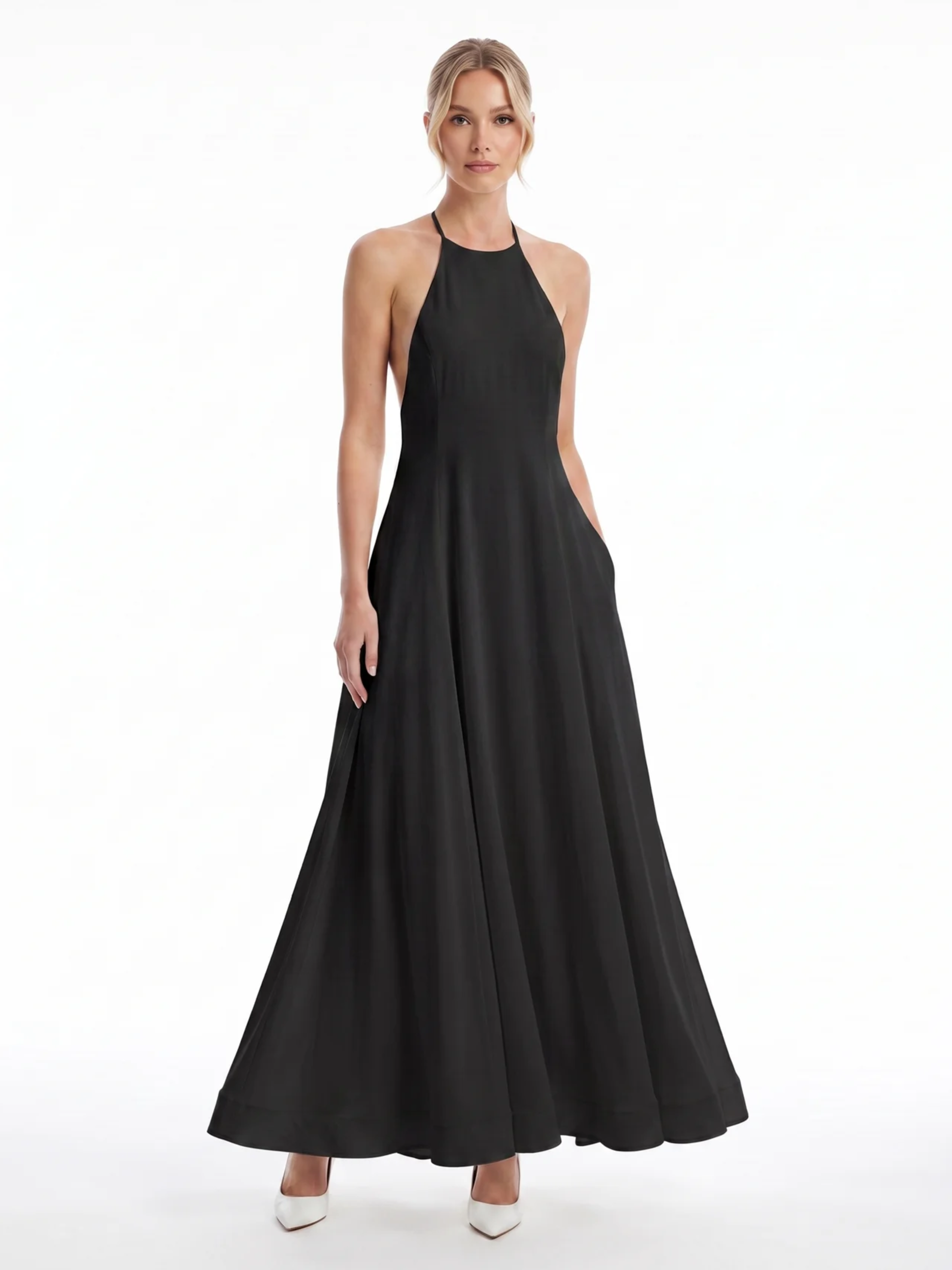Paloma | Halter Neck Linen Maxi Dress oaklynwear