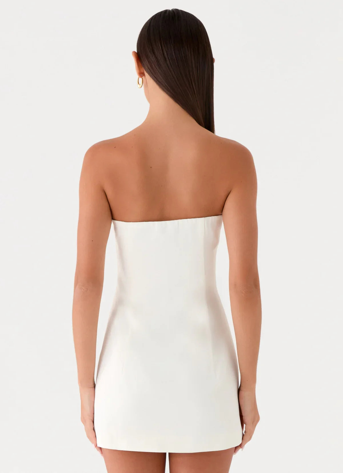 Women's White Strapless Mini Dress – Elegant Bodycon Party Dress oaklynwear