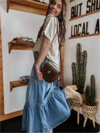 Maxi Denim Skirt oaklynwear