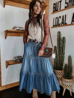 Maxi Denim Skirt oaklynwear