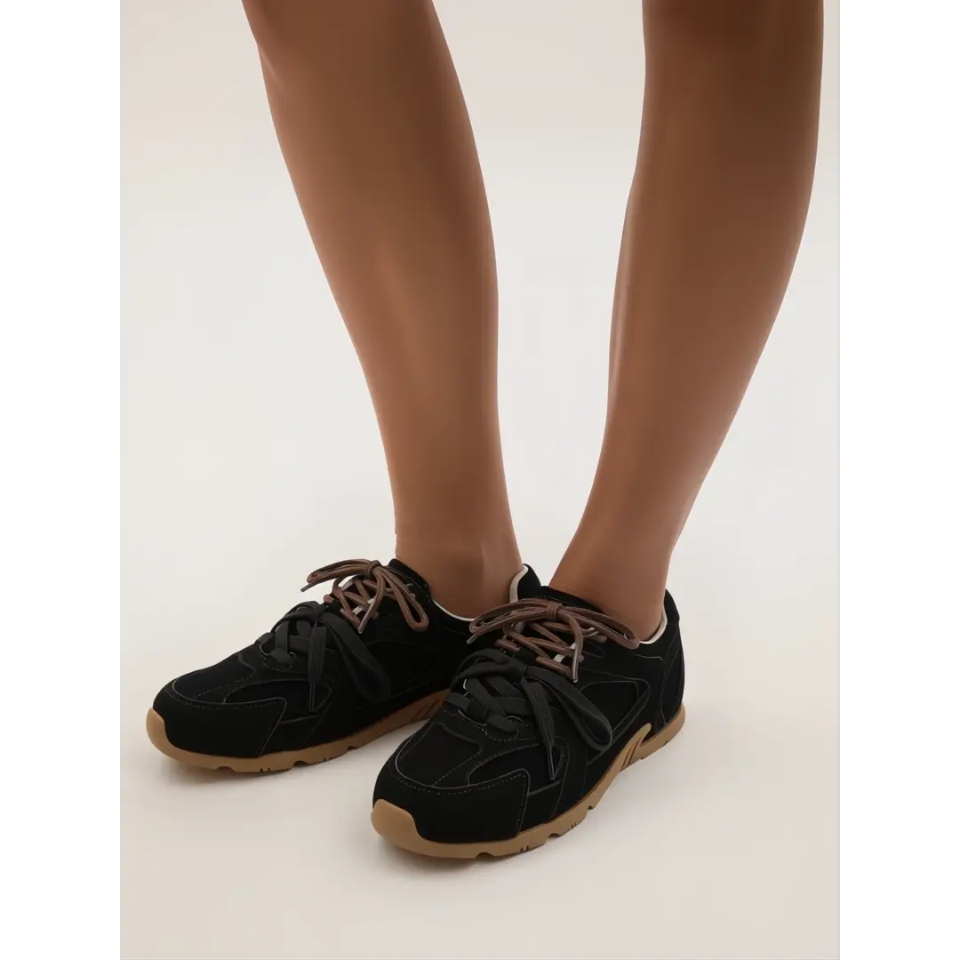 Suede™ | Women's Dual-Lace Suede Sneakers – Premium Texture & Cushioned Everyday Style oaklynwear