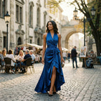 Natalia | Women's Satin Halter Gown oaklynwear