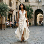 Natalia | Women's Satin Halter Gown oaklynwear